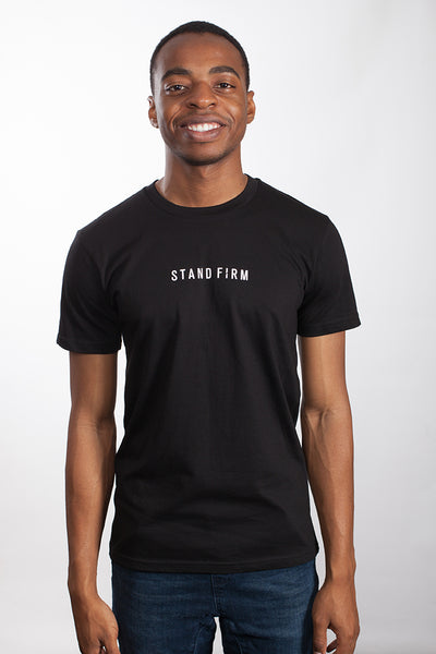 Stand Firm Staple Tee Black with White Print