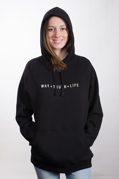 Way Truth Life Supply Hoodie Black with White Print